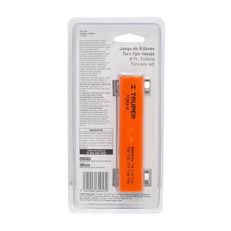 Juego De 8 Llaves Torx Tipo Navaja Truper | Bici - Imagen 3