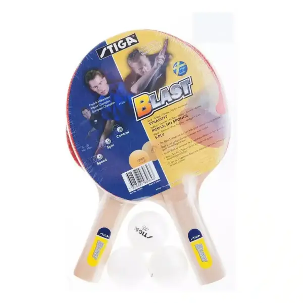 Set Stiga Blast + 2 raquetas + 3 pelotas