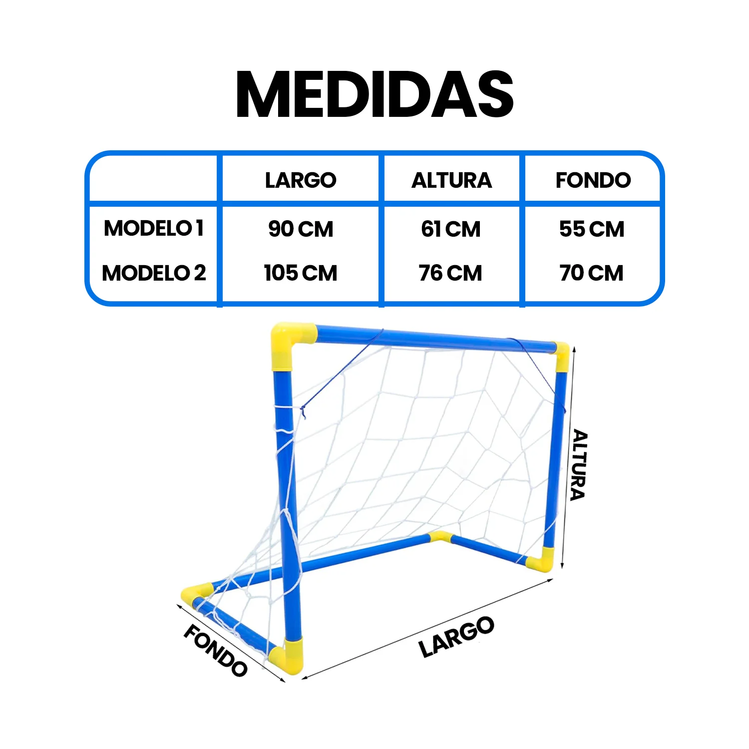 Arco Mini Fútbol Para Niños Desarmable de Plástico - Imagen 2