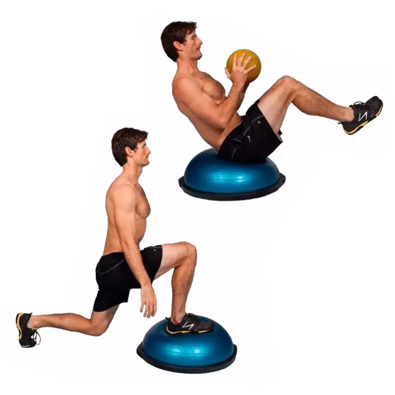 Bosu Pelota de Equilibrio + 2 Ligas + Inflador - Imagen 2