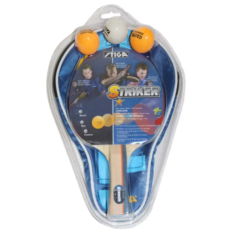 Kit Raqueta Stiga Striker + 3 Pelotas + Estuche