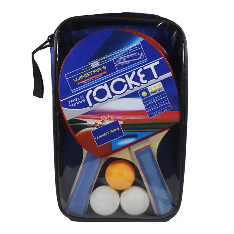 SET DE PING PONG WINSTAR (2 RAQUETAS + 3 PELOTAS + ESTUCHE)