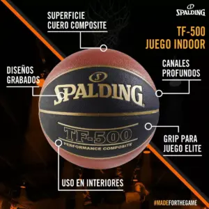 Pelota de Básket Spalding TF-500 Indoor Black - Imagen 3