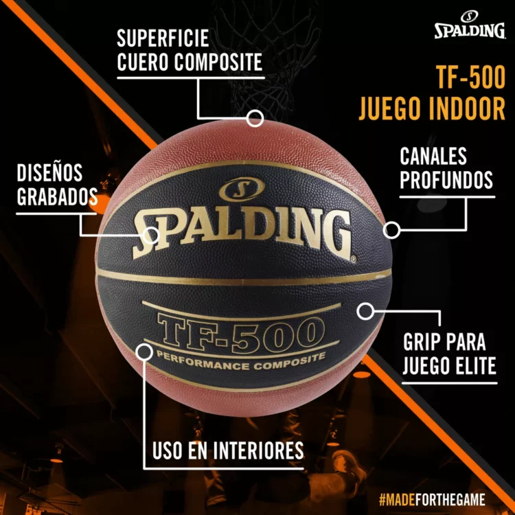 Pelota de Básket Spalding TF-500 Indoor Black - Imagen 3