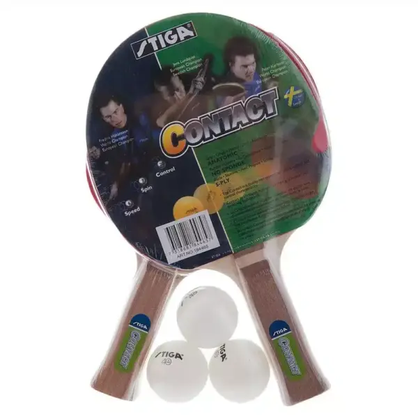 Set Stiga Ping Pong Contact 2 Raquetas + 3 Pelotas