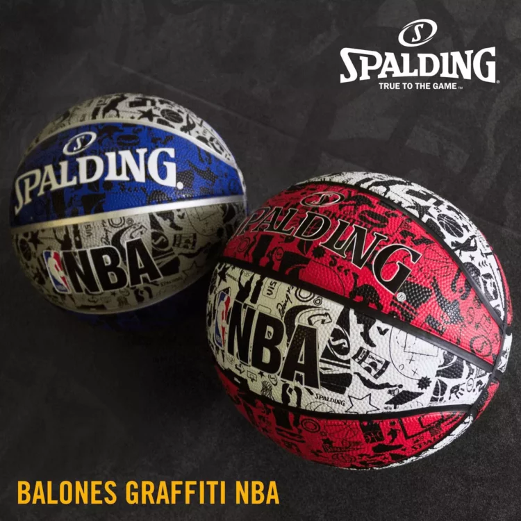 Pelota de Básket Spalding Graffiti NBA Azul - #7 - Imagen 3