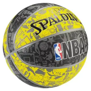 Pelota de Básket Spalding Graffiti NBA Amarillo #7 - Imagen 2