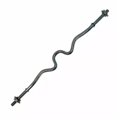 Barra W Cromado Para Pesas Maciza De Acero 1.20m