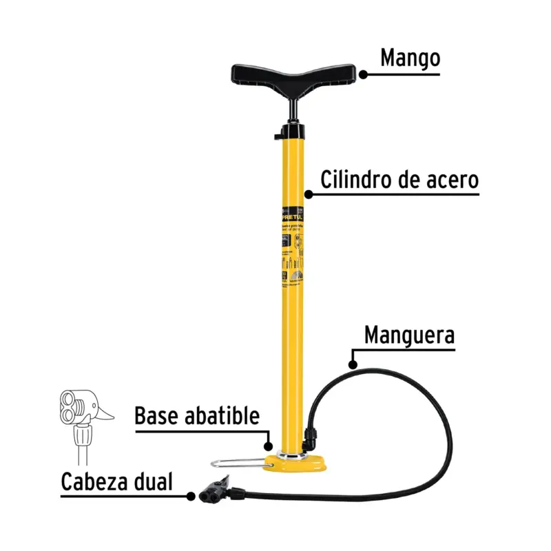 INFLADOR BICICLETAS Y PELOTAS DE 80 PSI - PRETUL - Imagen 2