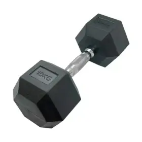 Mancuerna Hexagonal 10 kg - Mango Cromado