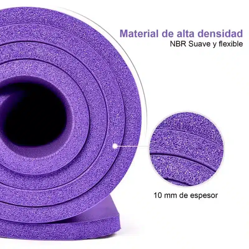 Mat Yoga 10mm Pilates Fitness + Funda Fit - Imagen 2