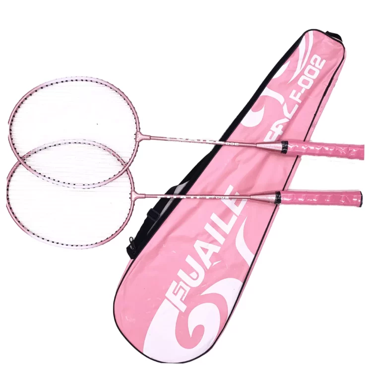 Raqueta De Badminton 2 De Aluminio + 3 Plumillas + Estuche