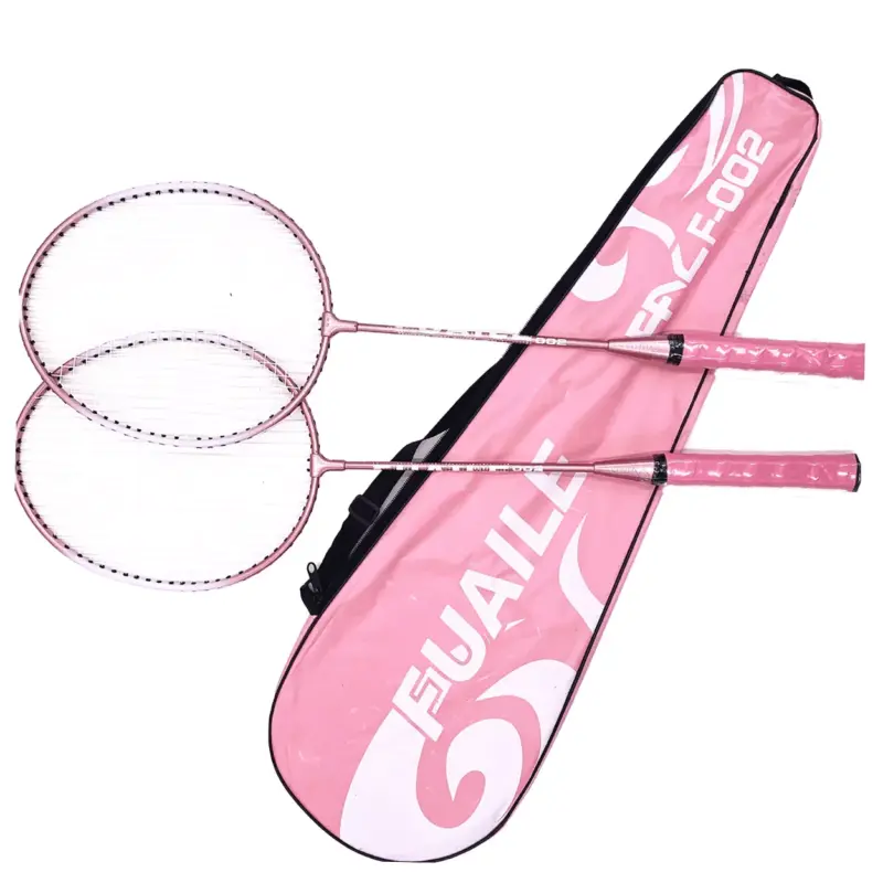 Raqueta De Badminton 2 De Aluminio + 3 Plumillas + Estuche