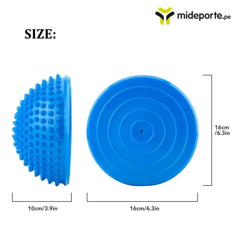 Mini Bosu Kinesiología Equilibrio Semi Esfera Base C/ Púas - Imagen 2