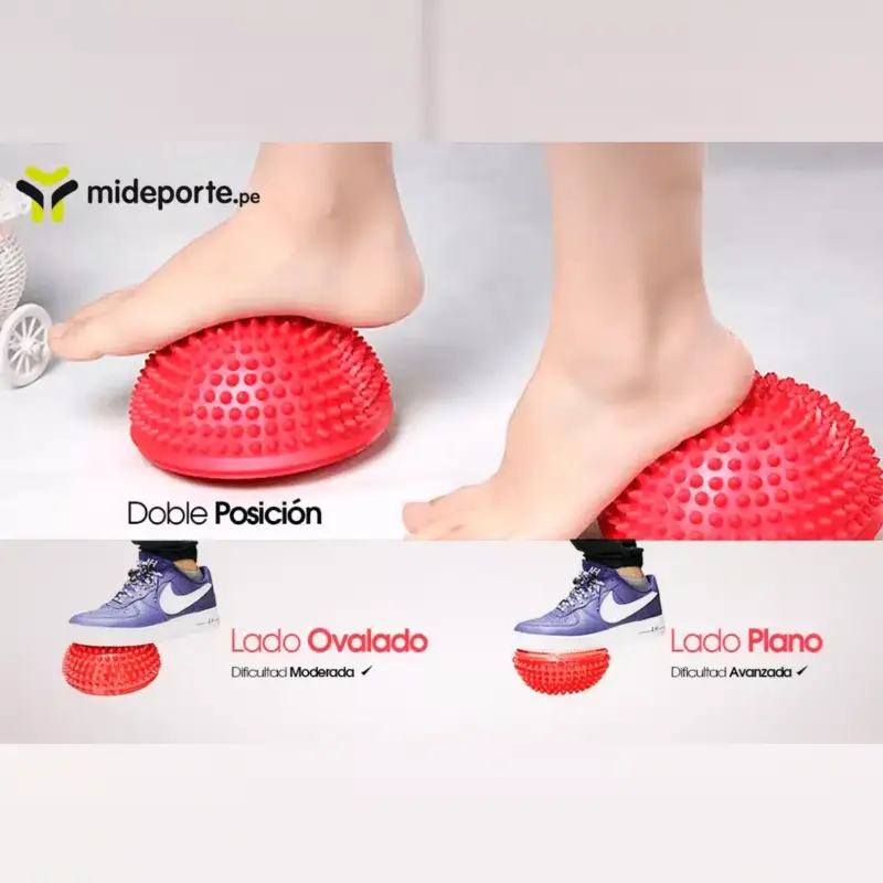Mini Bosu Kinesiología Equilibrio Semi Esfera Base C/ Púas - Imagen 4