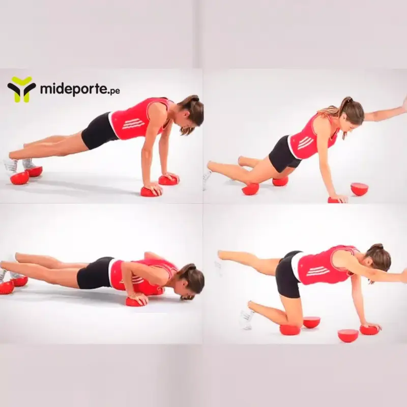 Mini Bosu Kinesiología Equilibrio Semi Esfera Base C/ Púas - Imagen 3