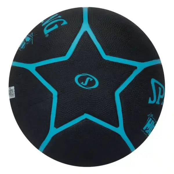 PELOTA PARA BASKET SPALDING HIGHLIGHT GOMA BLACK BLUE - #7 - Imagen 2