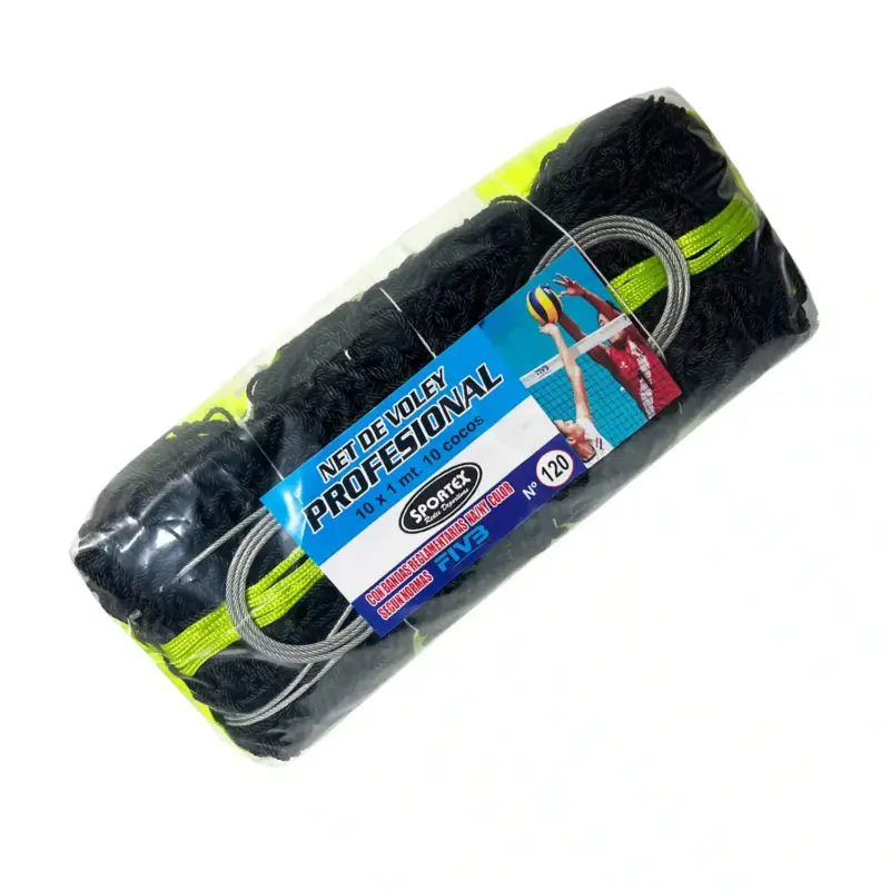 Net De Voley Profesional con Cable de acero 10x1x10 - Alquitranada