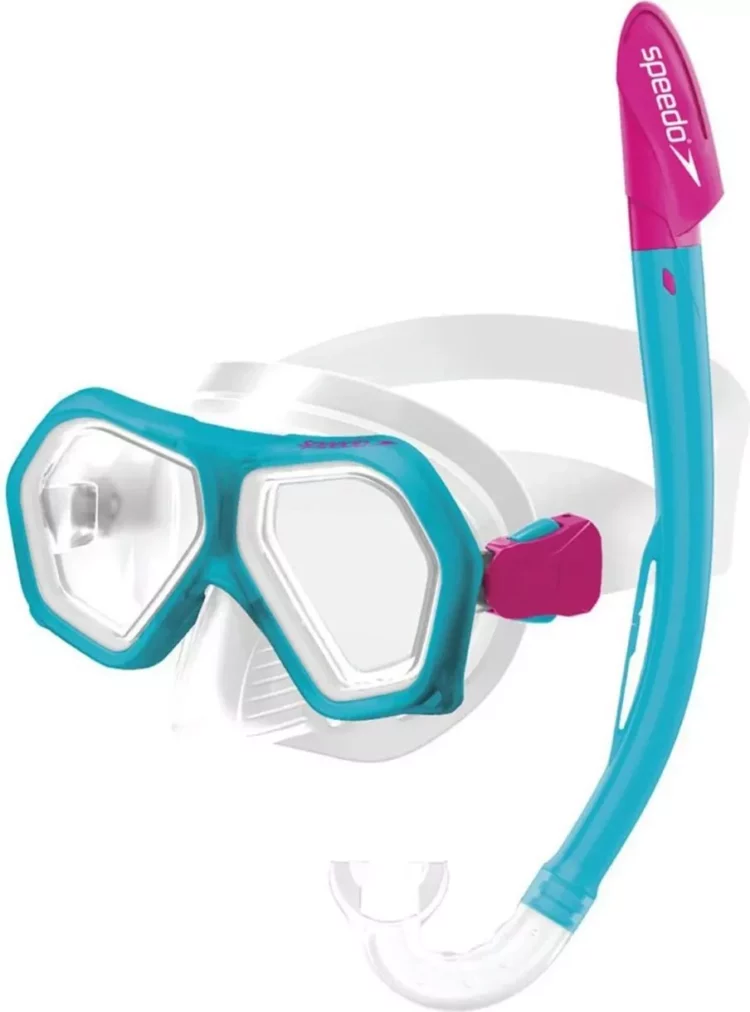 COMBO SNORKEL SPEEDO LEISURE JUNIOR DUAL LENSES - CELESTE