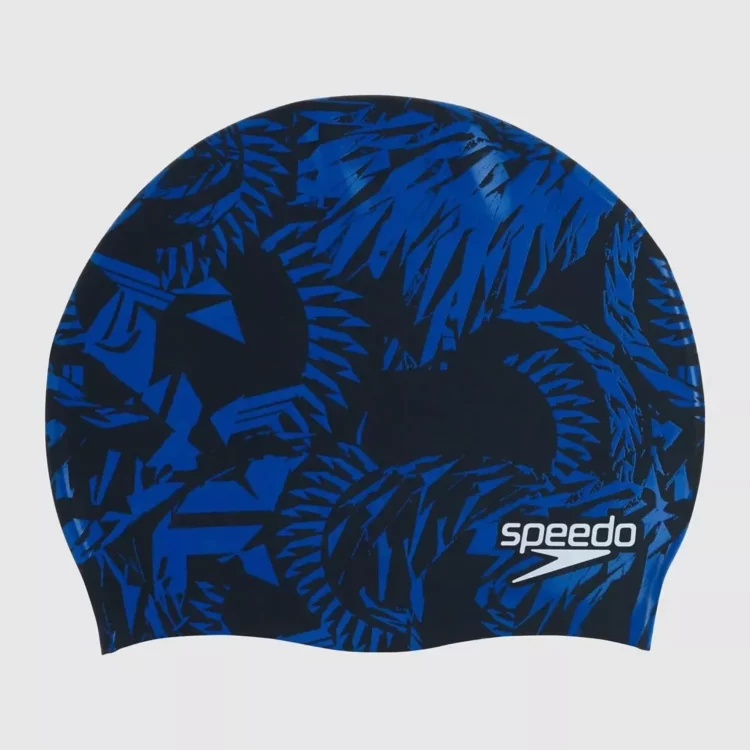 GORRO PARA NATACIÓN SPEEDO SLOGAN PRINT NEGRO/AZUL - ADULTO