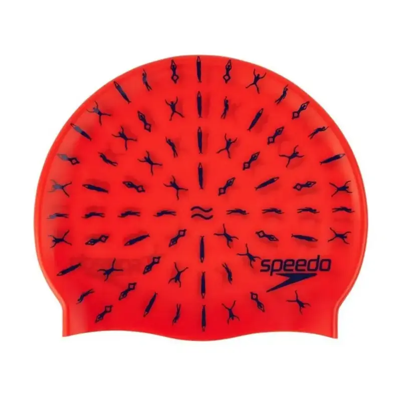 GORRO PARA NATACIÓN SPEEDO SLOGAN PRINT ROJO - JUNIOR
