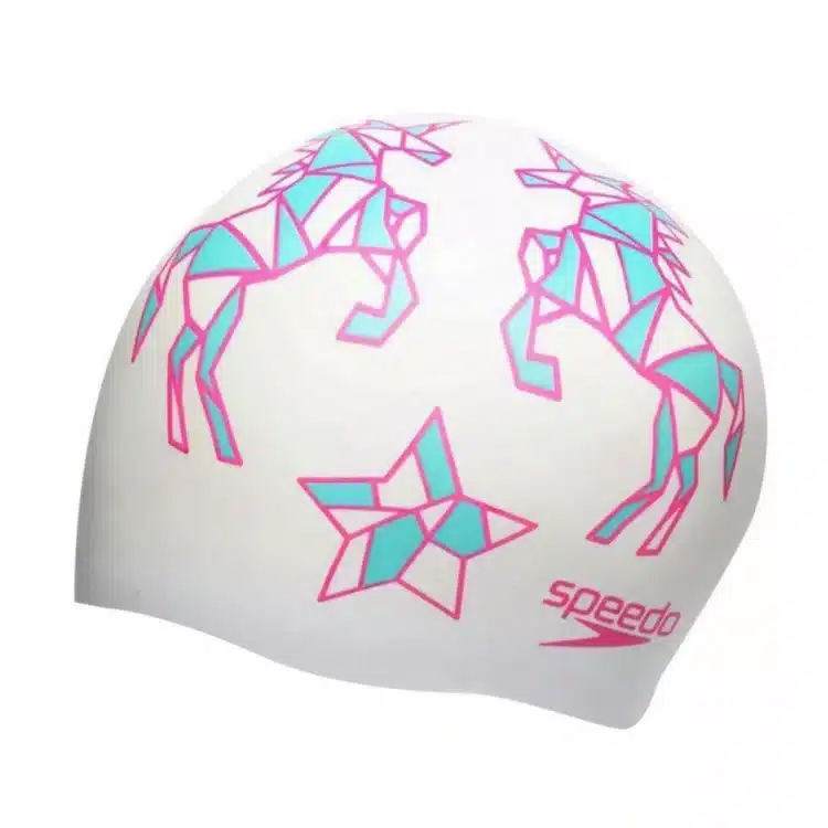GORRO PARA NATACIÓN SPEEDO SLOGAN PRINT BLANCO - JUNIOR