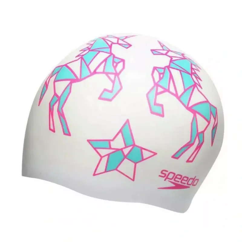 GORRO PARA NATACIÓN SPEEDO SLOGAN PRINT BLANCO - JUNIOR