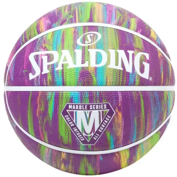 PELOTA PARA BASKET SPALDING MARBLE GOMA MORADO - #6