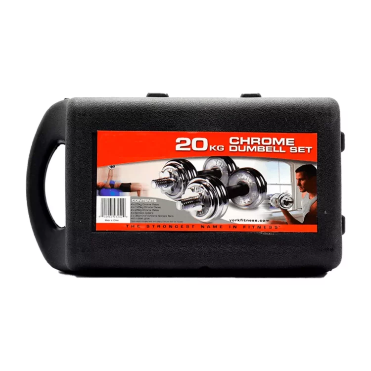 SET DE PESAS 20KG DISCOS CROMADOS + ADAPTADOR 40CM - WINNER - Imagen 3