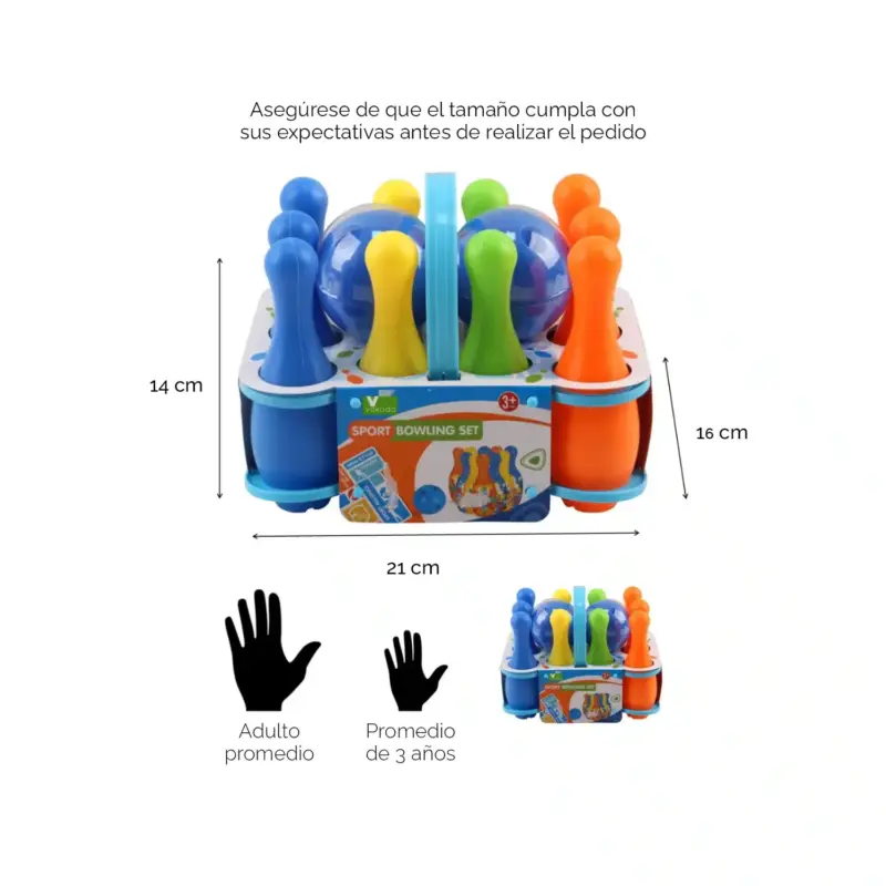 SET BOWLING NIÑOS PALITROQUES 10 PALOS + 2 PELOTAS (S) - Imagen 2