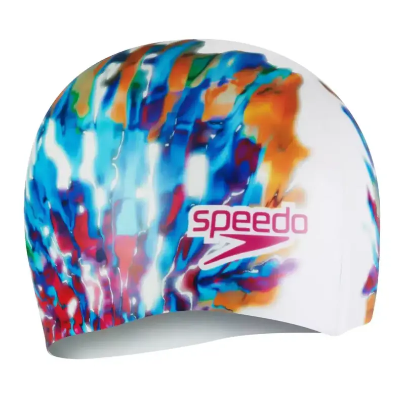 GORRO PARA NATACIÓN SPEEDO DIGITAL PRINTED WHITE/PINK - ADULTO - Imagen 2