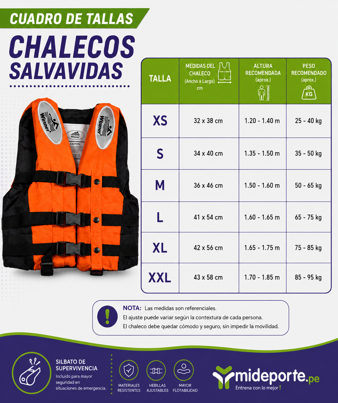 CHALECO SALVAVIDAS WINNER #SWD-001 - Imagen 3