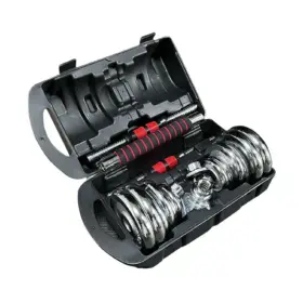 KIT 20KG PESAS CROMADAS CON ADAPTADOR