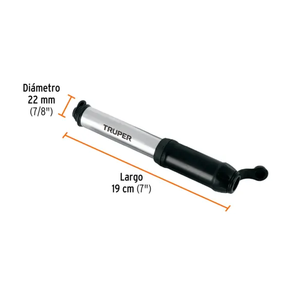 INFLADOR MANUAL TRUPER PARA BICICLETAS 75 PSI - Imagen 4