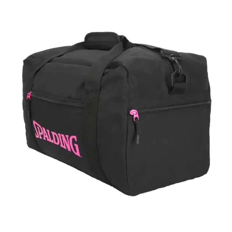 BOLSO DEPORTIVO SPALDING MEDIANO COLOR NEGRO LOGO FUCSIA - Imagen 4