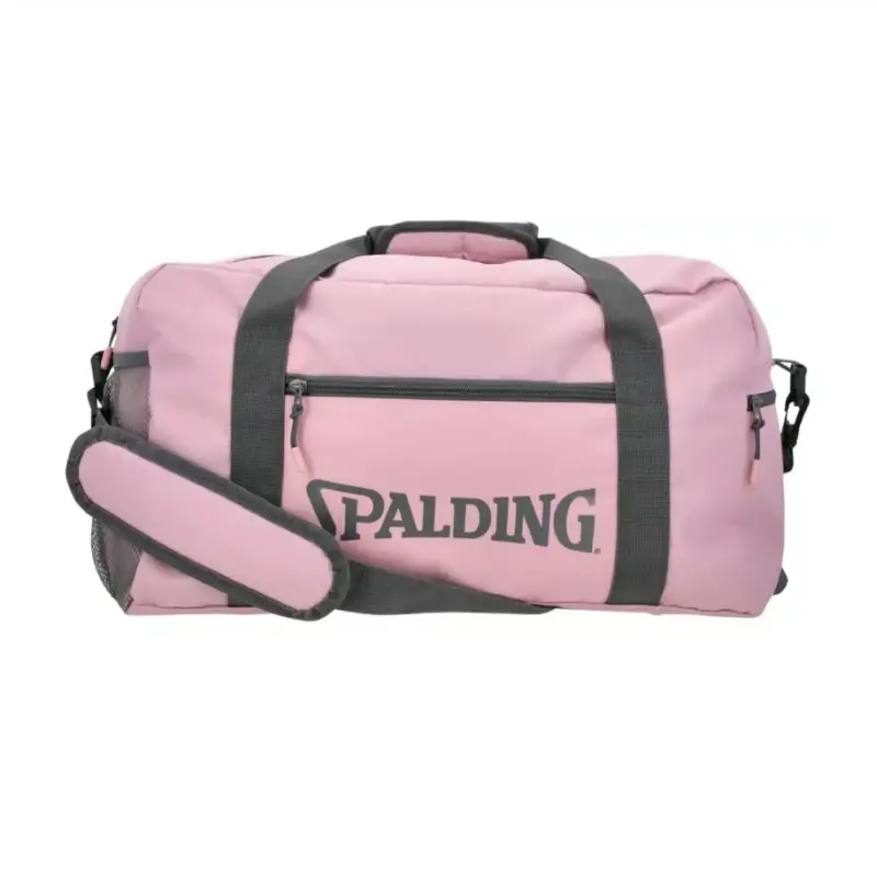BOLSO DEPORTIVO SPALDING MEDIANO ROSADO LOGO GRIS