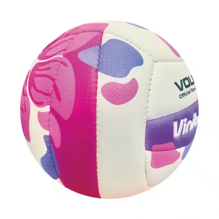 PELOTA PARA VOLEY VINIBALL CUERO COSIDO FLORES #5 - Imagen 2