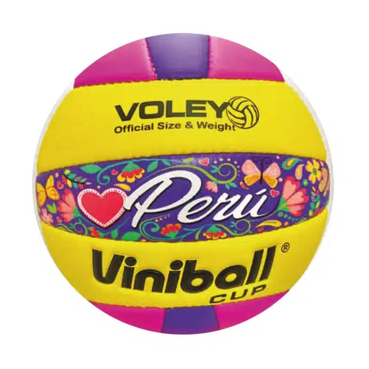 PELOTA PARA VOLEY VINIBALL CUERO COSIDO FOLK #5 - Imagen 2
