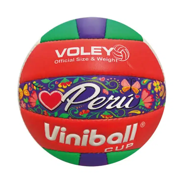 PELOTA PARA VOLEY VINIBALL CUERO COSIDO FOLK #5 - Imagen 3
