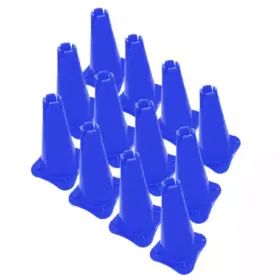 PACK X12 CONOS 25CM CON HENDIDURA - PVC - AZUL