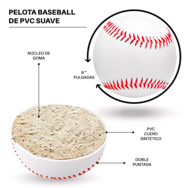 PELOTA DE BEISBOL PVC SUAVE #WDF-036 - Imagen 4