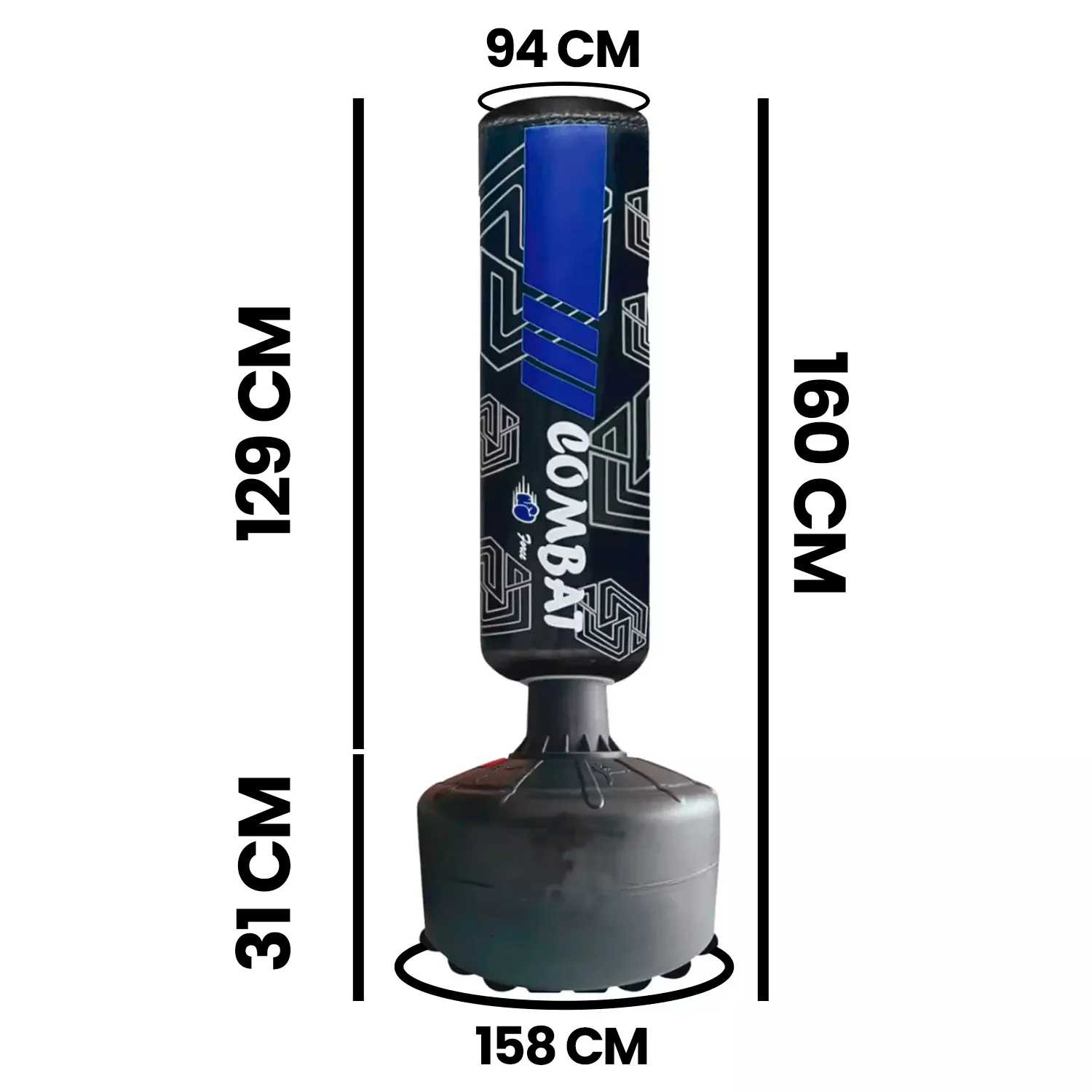 SACO DE BOXEO CON BASE COMBAT IMPORTADO 160 CM - Imagen 2