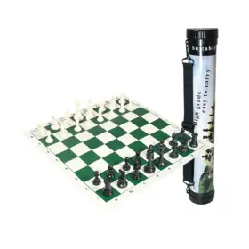 TABLERO DE AJEDREZ ENROLLABLE 50CM X 50CM TUBO IMPORTADO
