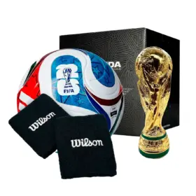 KIT DE FÚTBOL V4 (PELOTA + COPA + MUÑEQUERAS)