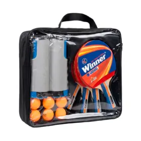 SET DE PING PONG WINNER (4 RAQUETAS + 1 NET + 1 ESTUCHE + 6 PELOTAS)